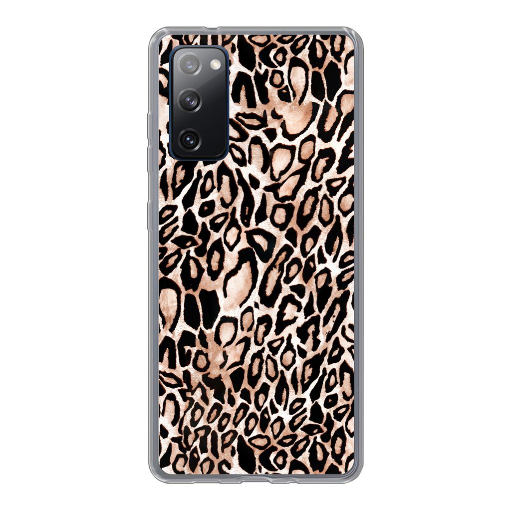 MuchoWow Handyhülle Schutzhülle Hülle für Samsung Galaxy S20 FE Panther Druck - Schwarz - Flecken Silikon Softcase Handy Hülle - Abdeckung