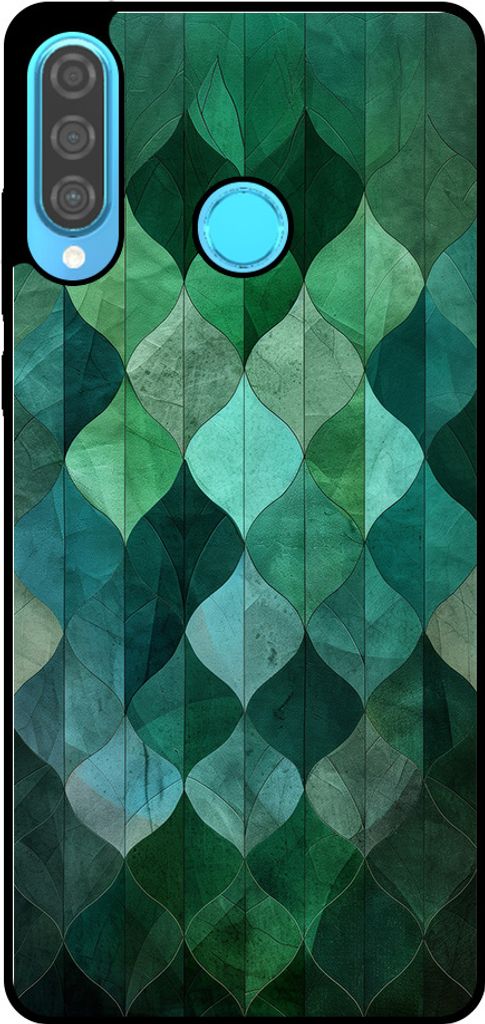 Smartphonica Telefon Fall geeignet für Huawei P30 Lite mit grünen Blättern drucken - TPU Backcover Fall grüne Blätter Design
