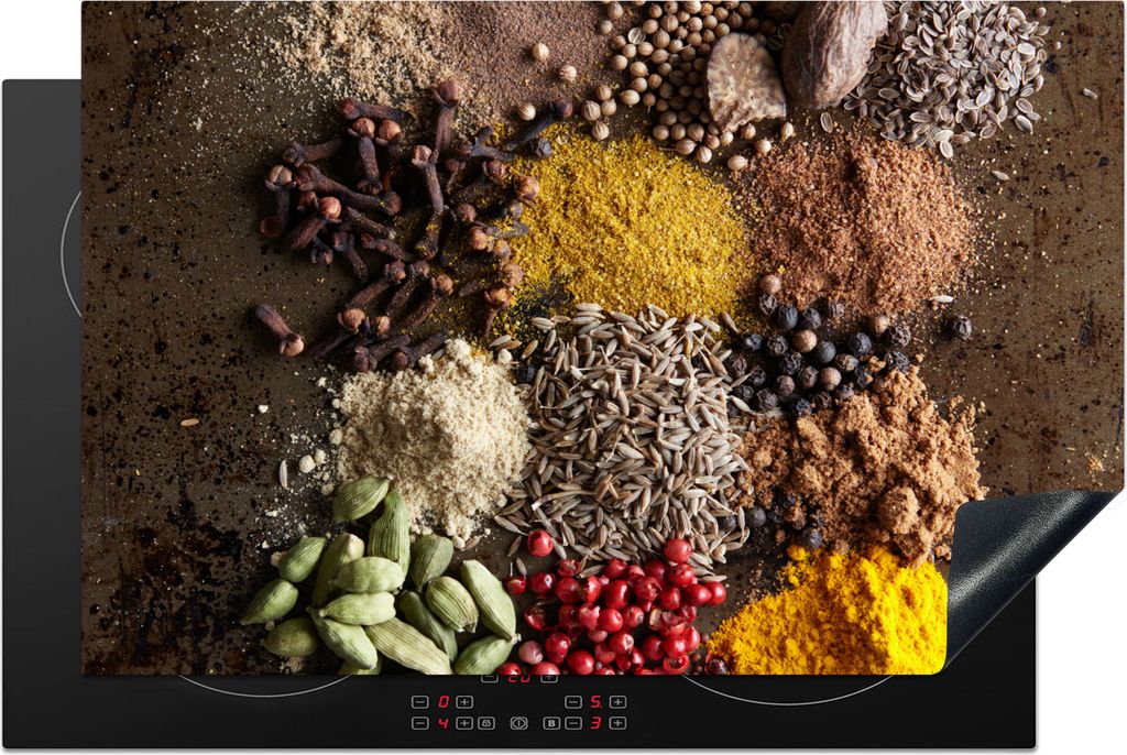 KitchenYeah Herdabdeckplatte Kräuter - Gewürze - Pflanzen , 80x52cm, Küche Deko, Glaskeramikkochfeld Herdabdeckung, Abdeckplatte fùr Kochfeld