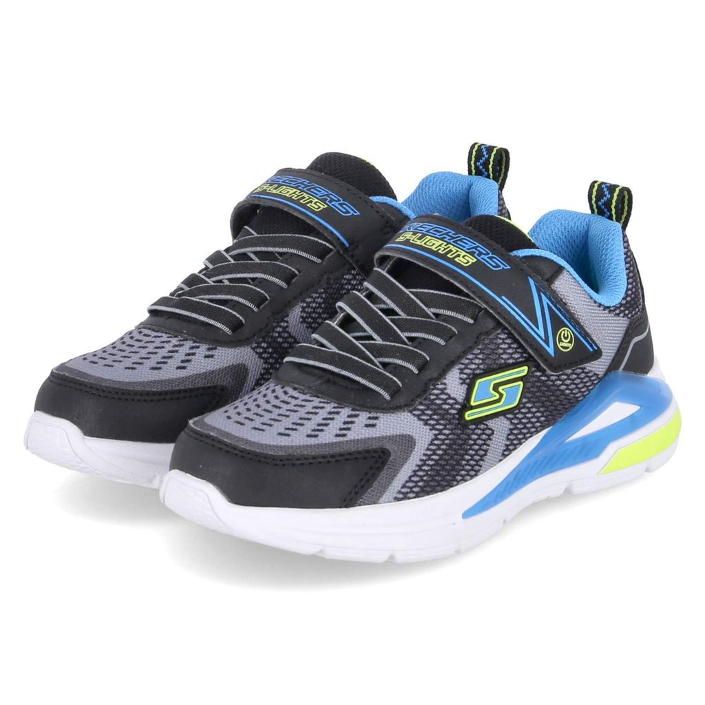 Skechers S-Lights Jungen Low Sneaker TRI-NAMICS Grau Textil-Synthetik-Mix Größe: 271/2