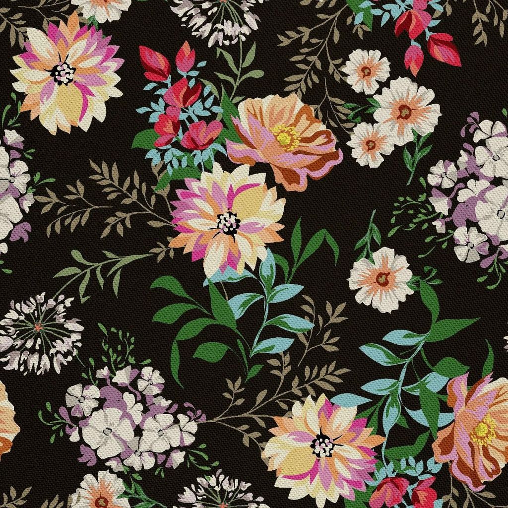 OUTDOOR DEKOSTOFFE OXFORD - Motiv Landblumen