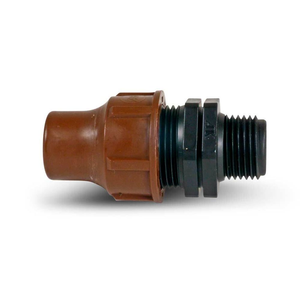 Rain Bird Kupplung PP 16 mm x 1/2 Lock x Außengewinde Braun Produktbild 