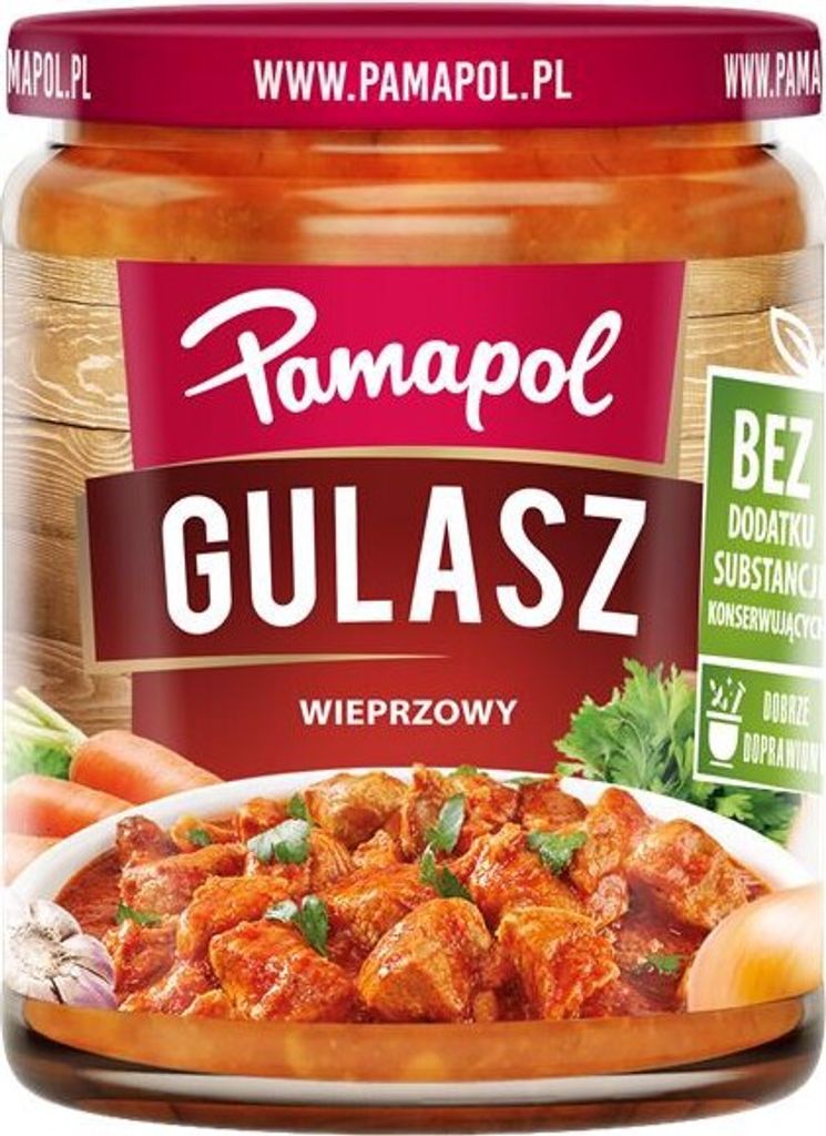 Pamapol - Gulasz wieprzowy dobrze doprawiony 500g Zdjęcie produktu 