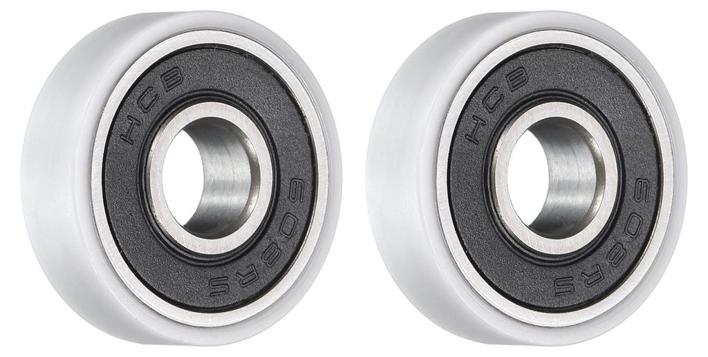 2 Stk. Rollen-Idler-Lagerrolle 8x24x7mm, F?rderrollenrad-Flachrolle mit 608RS-Lager fš¹r M?bel-Hardware-Zubeh?r (Wei?)