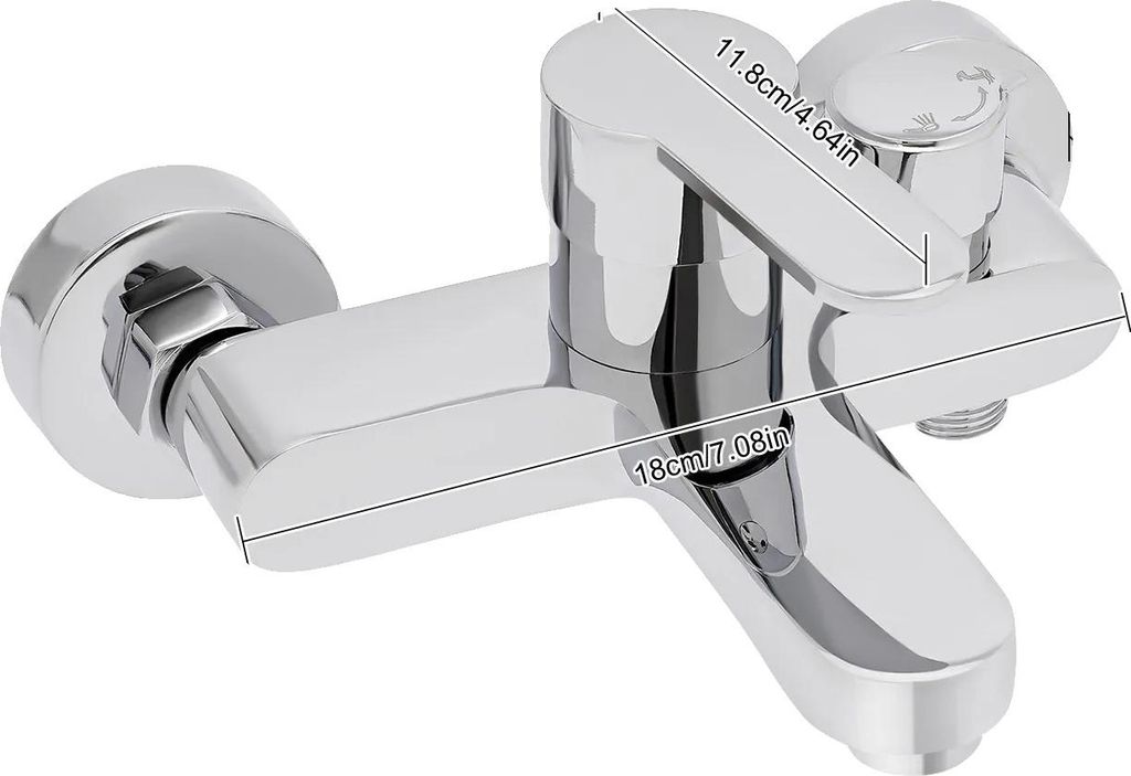 Badezimmer Duscharmatur, Wandmontage, Dualauslass, Silber