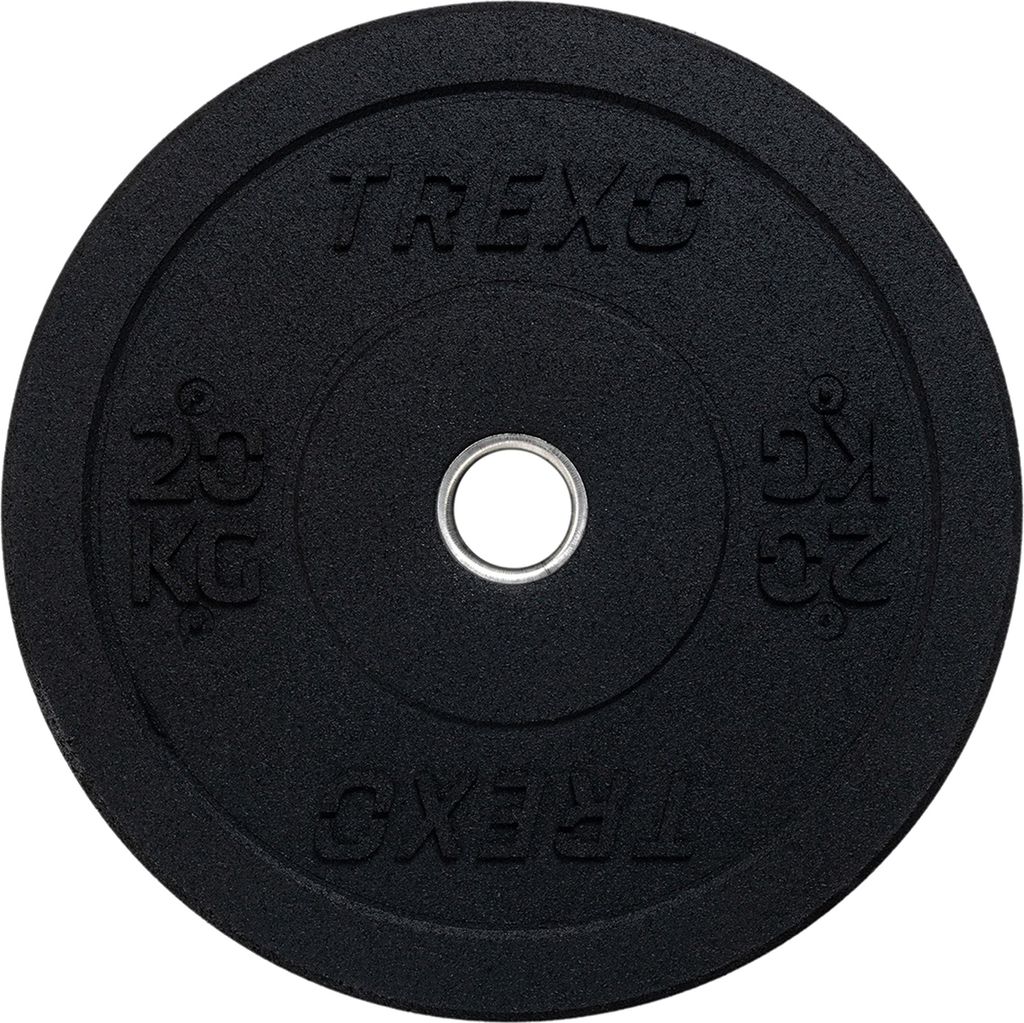 TREXO 20 KG Olympic Bumper Hantelscheibe Gummiertes Material für Langhantel 50 mm Durchmesser Langlebige FitnessScheibe Krafttraining Crossfit TRX...