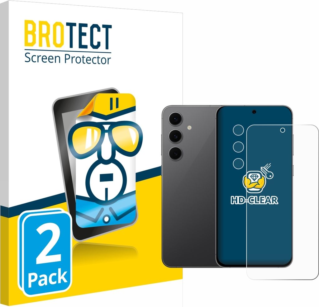 A product image showing packaging for screen protectors and a smartphone with a screen protector applied.