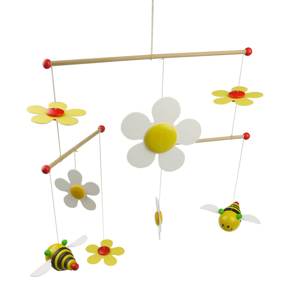 Niermann Leuchten Mobile Sum-Sum - Maße: 50 cm x 30 cm x 60 cm - Farbe: natur, gelb, weiß; 3404
