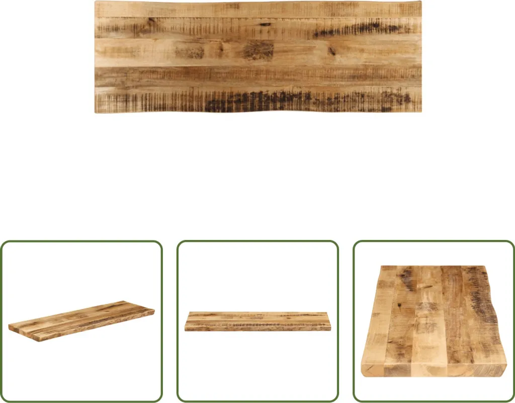 Top Tavolo Mango Massello 110x40x2,5 cm Bordo Naturale | Design Unico