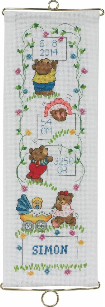 Kit de broderie Simon Permin 14x40cm idéal pour décoration intérieure
