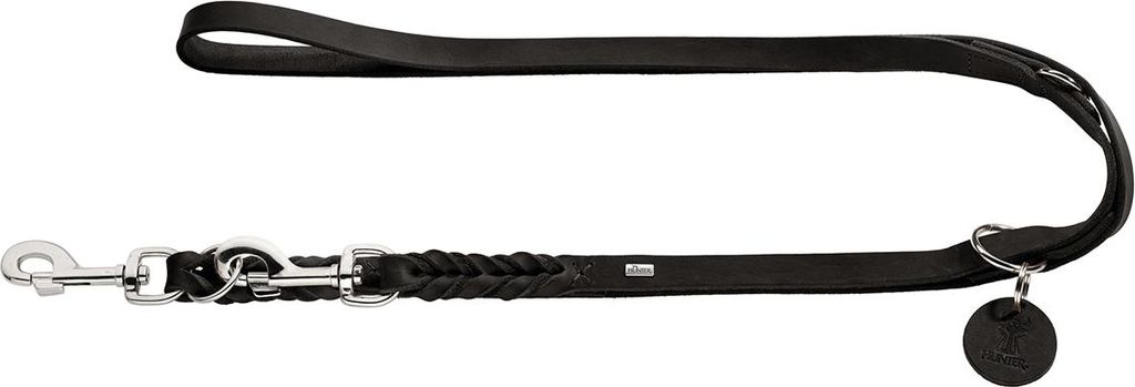 Hunter Verstellbare Führleine Solid Education schwarz, Maße: 18 mm / 200 cm
