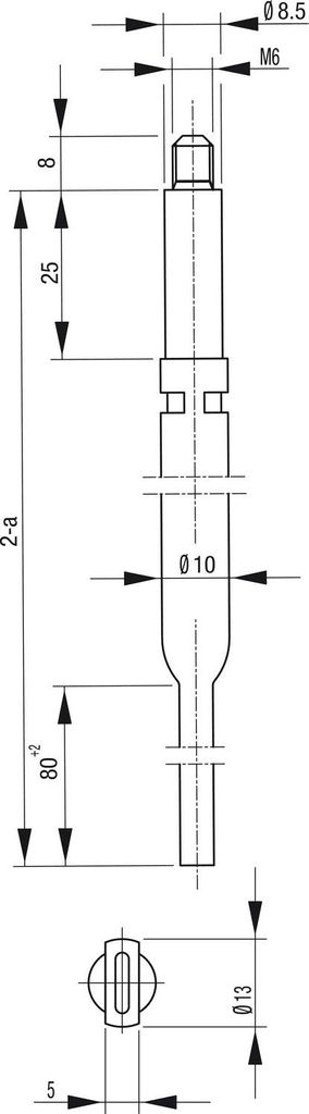BKS Treibriegelstange 9006, 966 mm, für Planet Türdichter, unten, verzinkt
