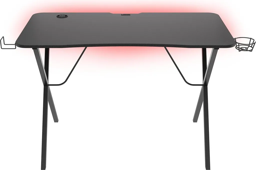 Bureau Gaming Natec Genesis Holm 200 RGB Noir en Acier et MDF Robuste