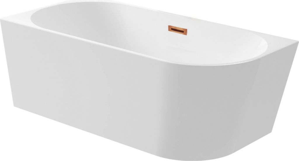 Balneo Eckbadewanne Badewanne Acryl AVOLA 160x80cm Links Deckel Klick-Klack Stöpsel kupfer