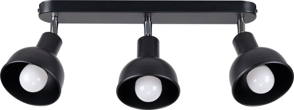Plafond ELBA 3 Schwarz 3xE27 15W Stahl 18.5x24x59cm Sollux Lighting