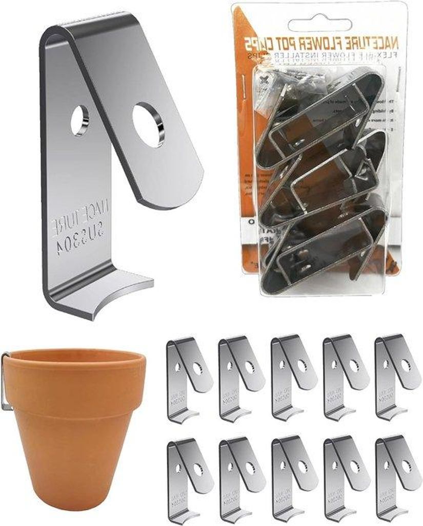Pflanzenhänger Edelstahl Outdoor Wandhaken für 5-8 Zoll Töpfe