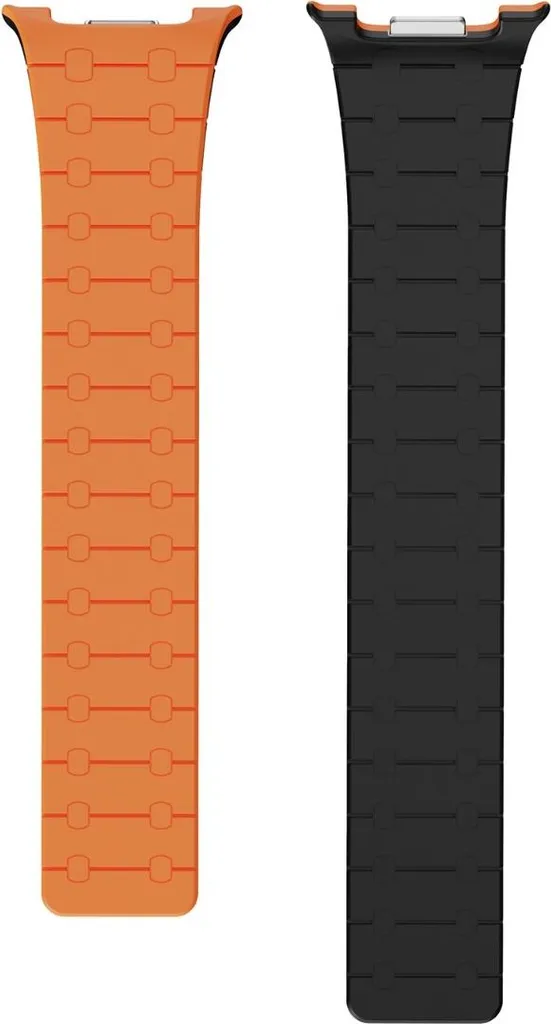 INF Cinturino sostitutivo magnetico in silicone 22mm bicolore arancione nero per Watch8 1 pezzo