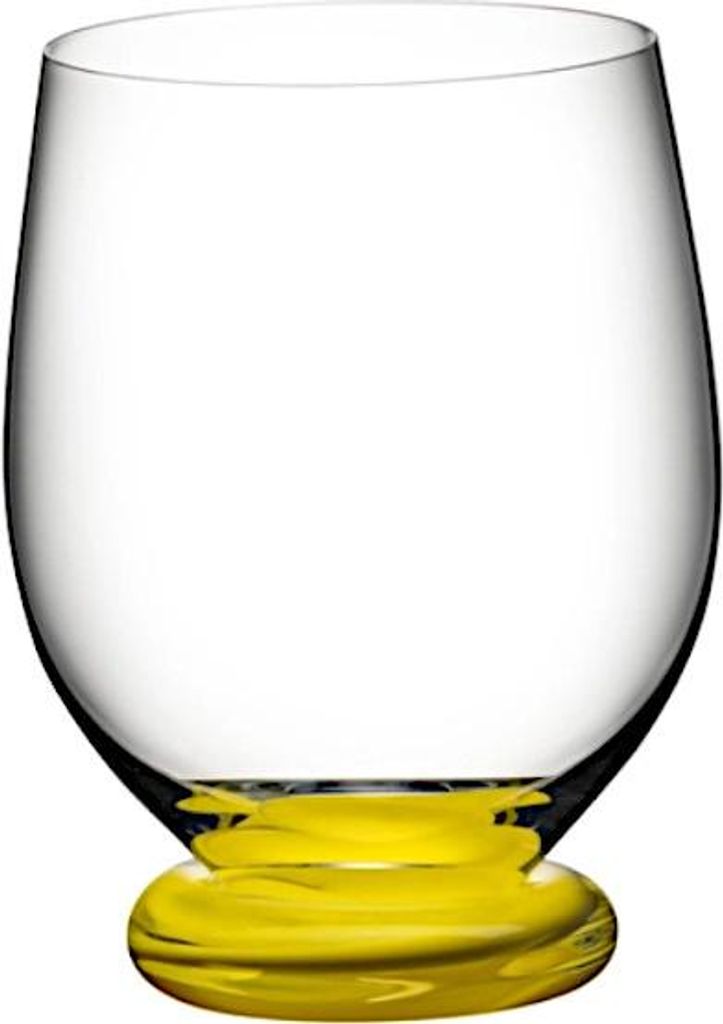 Riedel Fatto A Mano Tumbler Piccolo, Universalbecher, Trinkglas, Whiskyglas, Kristallglas, Gelb, 337 ml, 4900/02Y