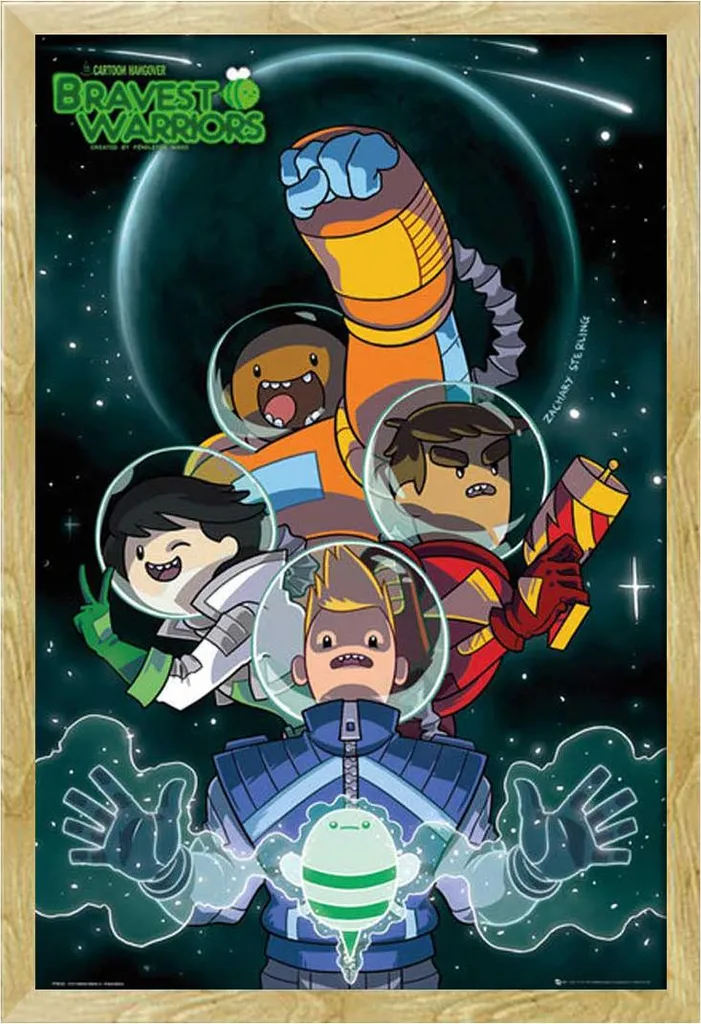 Maxi Poster Bravest Warriors Collage + Cornice Shinsuke Vetro Acrilico