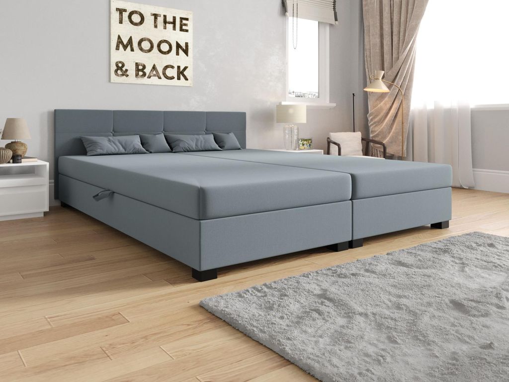 Doppelbett 140x200 LOCIKA DOUBLE 1 - blaugrau