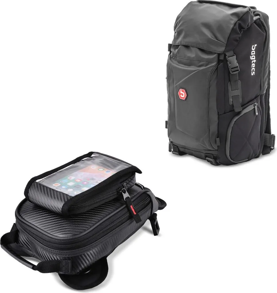 Sacoche arrière moto HX5 étanche 45L avec porte-casque amovible