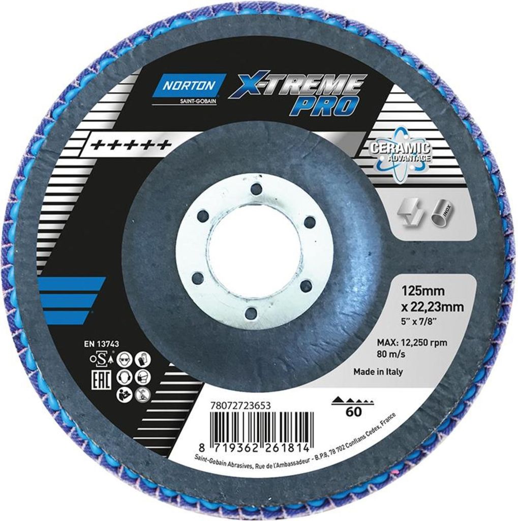 Saint Gobain Norton Clipper Fächerscheibe X-Treme Pro 125 mm P60