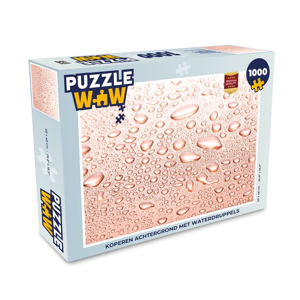 MuchoWow Puzzle 1000 Teile Kupferfarbener Hintergrund mit Wassertropfen - Erwachsene - Rätsel