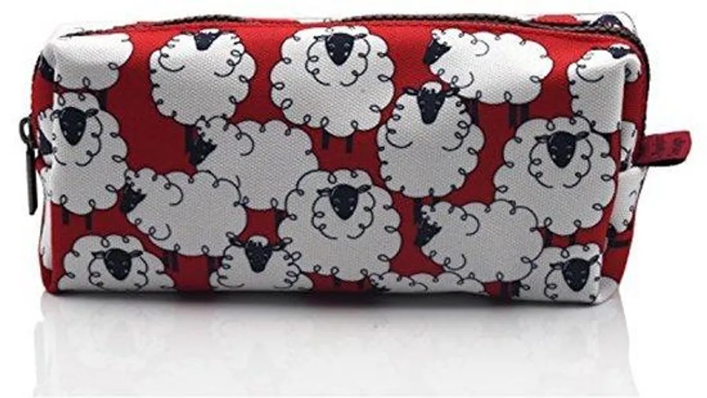 Trousse en lin anti-tache motif mouton pour organiser ses accessoires