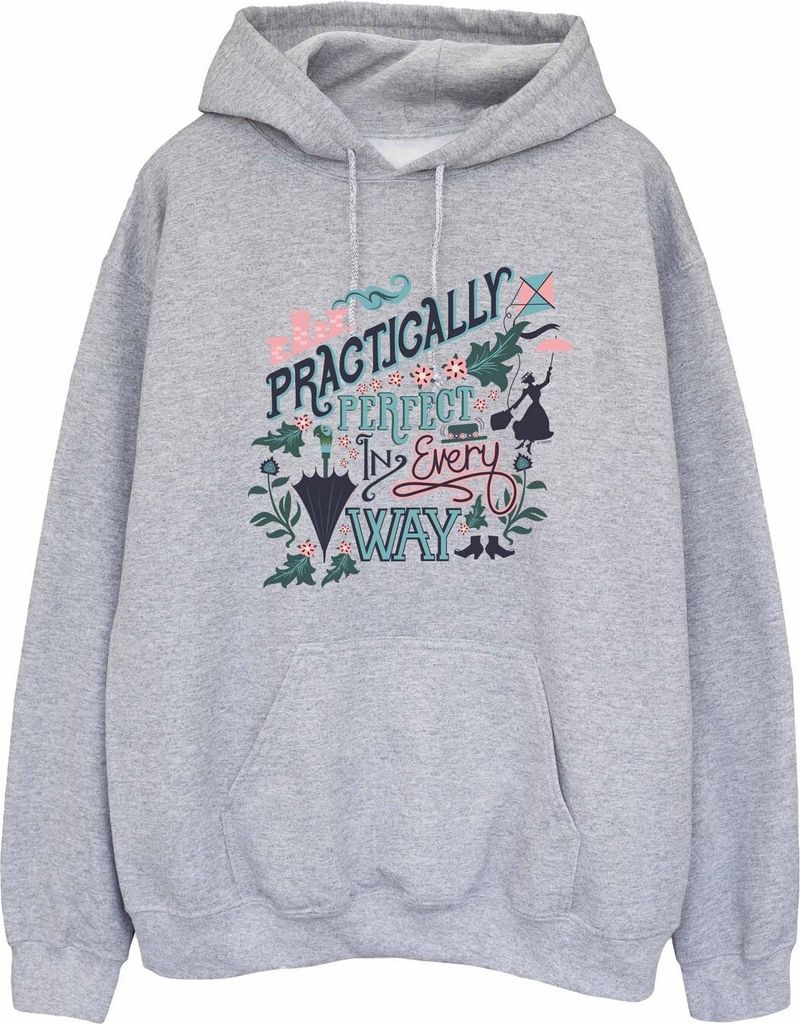 Mary Poppins - "Practically" Kapuzenpullover für Herren BI2128 (S) (Grau)