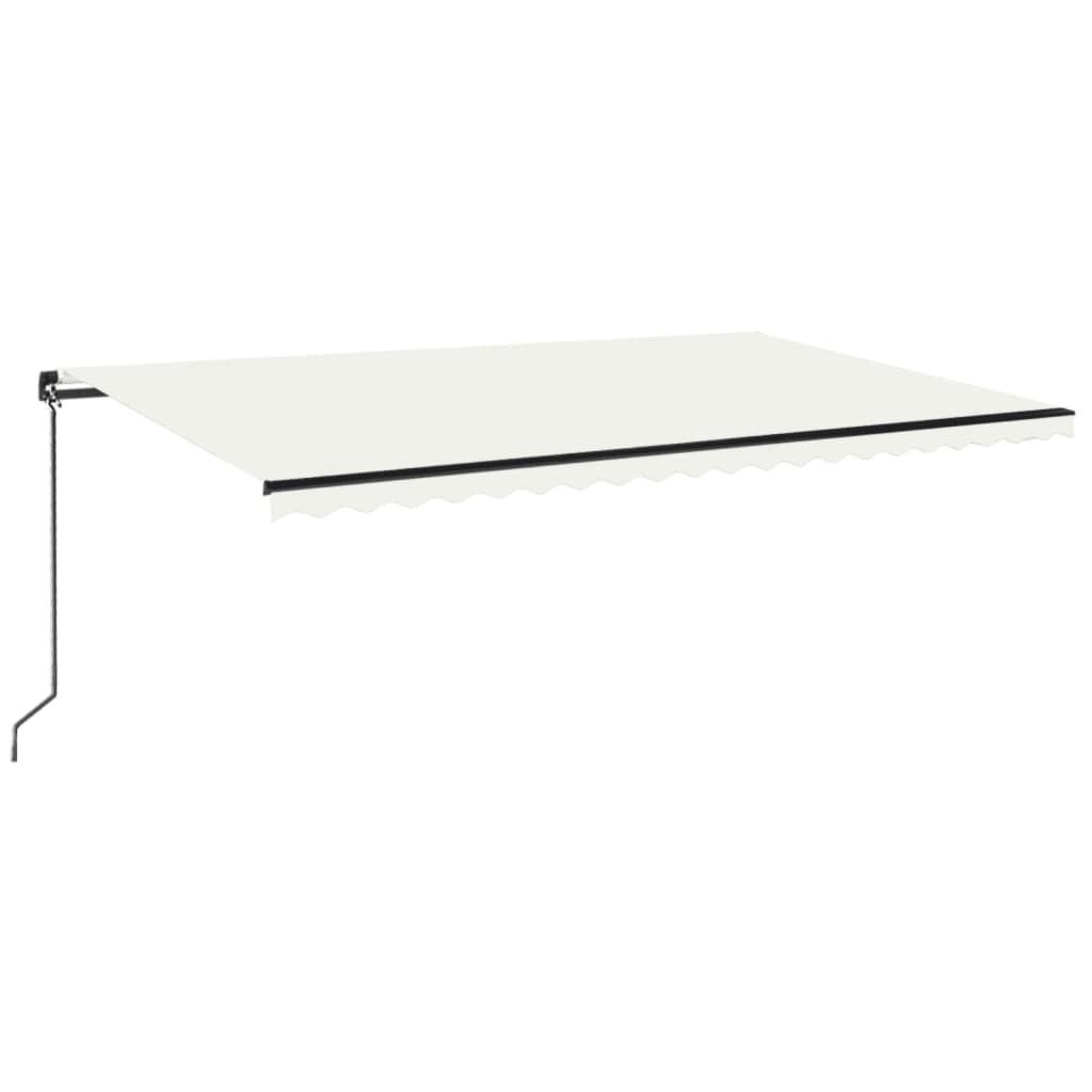 vidaXL Markise Manuell Einziehbar mit LED 500x350 cm Creme