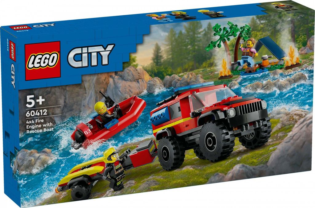 LEGO® City 60412 Wóz strażacki z łodzią ratunkową Zdjęcie produktu 