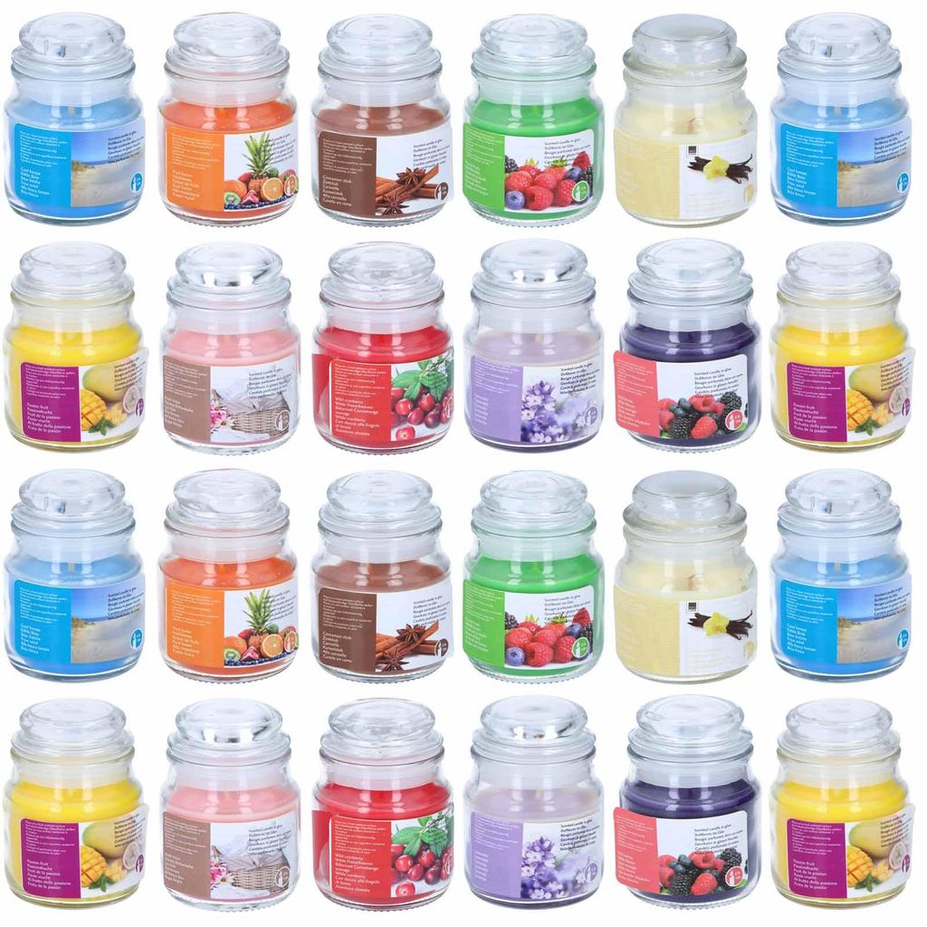 24 Stück Duftkerze im Glas mit Deckel Aromakerze In 12 Produktbild 