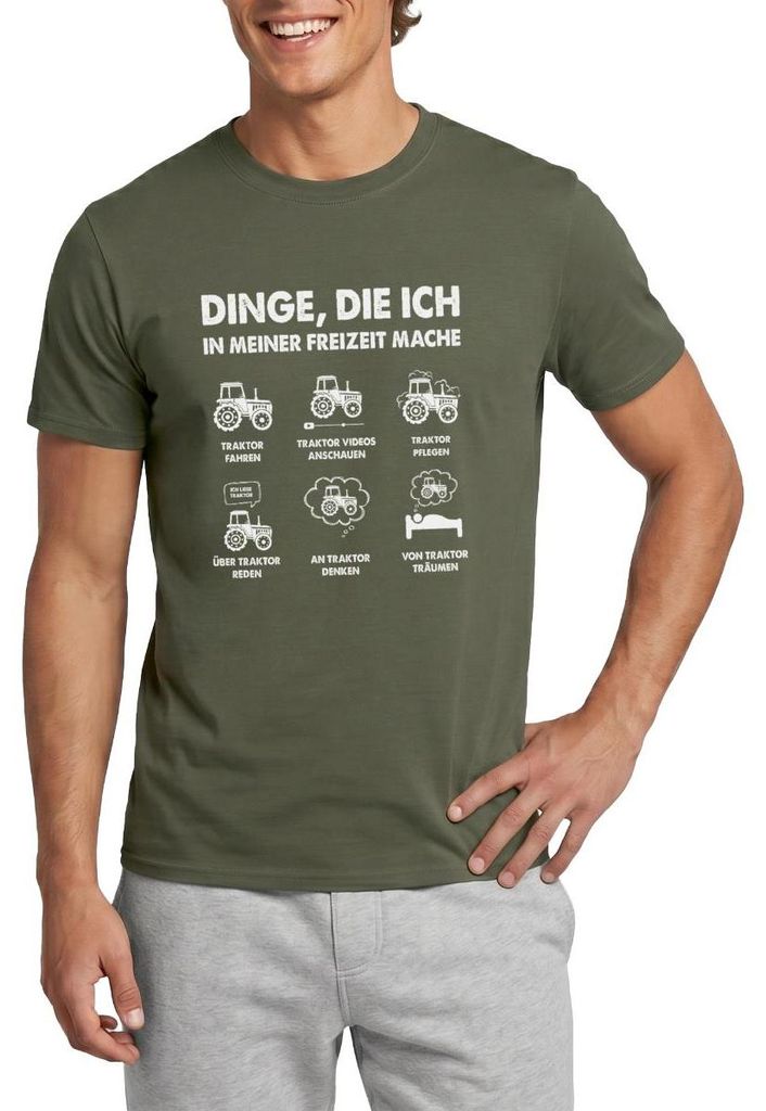 Spreadshirt Traktor Bauer Geschenk Trekker Geschenke Für Traktorfahrer Männer T-Shirt, S, Militärgrün