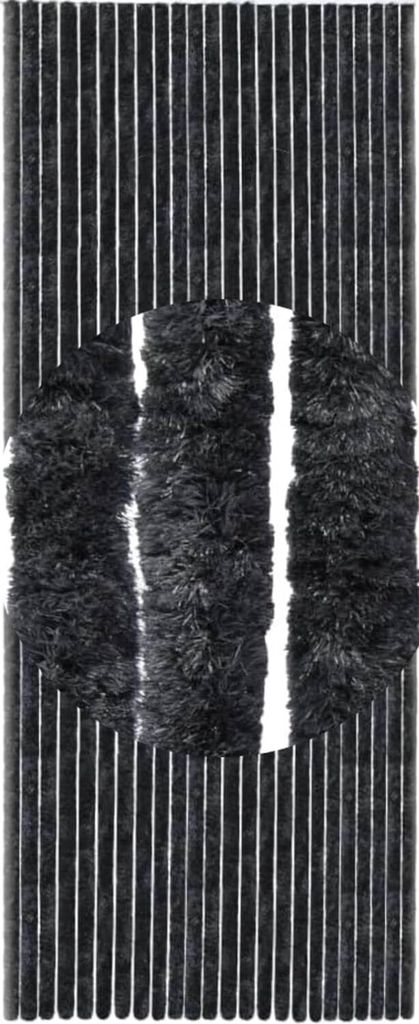 Insektenschutz-Vorhang Flauschvorhang Türvorhang 100x220cm Chenille Fliegenschutz schwarz