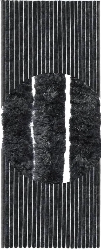 Rideau porte de terrasse velours chenille noir 100x220 cm