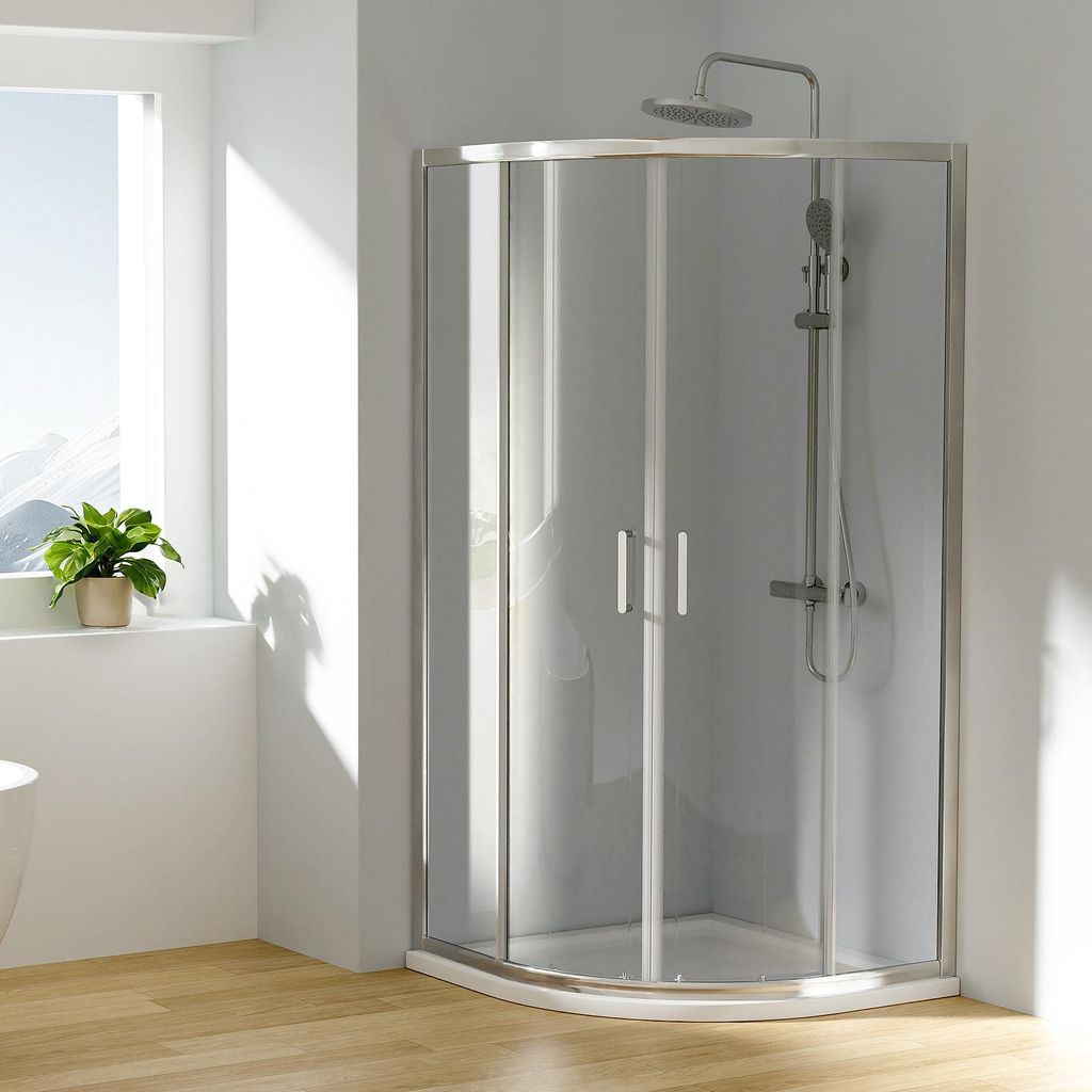 Heilmetz Duschkabine 90x90x195 cm Viertelkreis Runddusche Produktbild 
