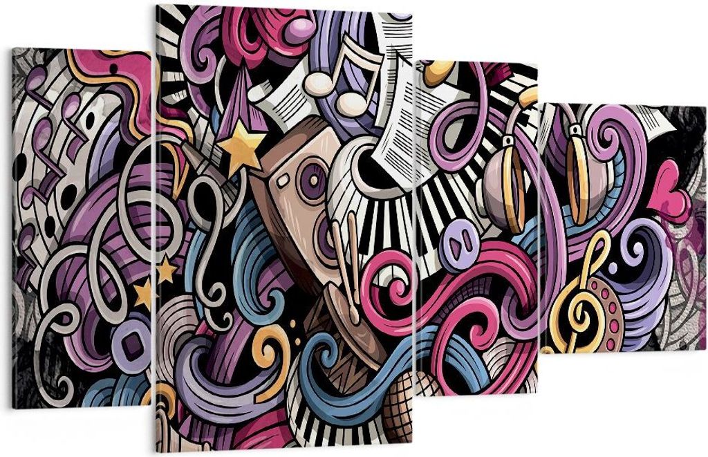 Bild auf Leinwand - Leinwandbild - Graffiti modern - 120x70cm - Wand Bild - Wanddeko - Wandbilder - Leinwanddruck - Bilder - Kunstdruck - Wanddekor...