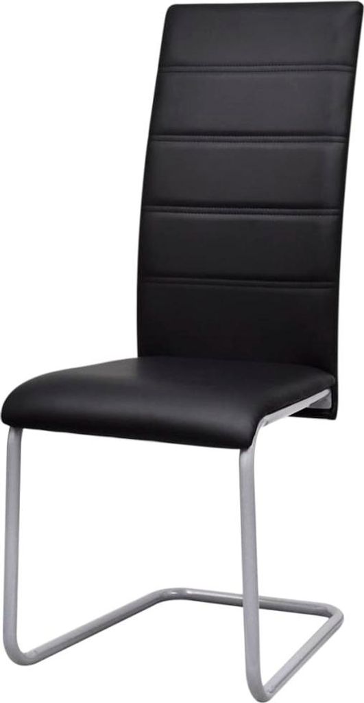 vidaXL Freischwinger 2 Stk. Schwarz Kunstleder