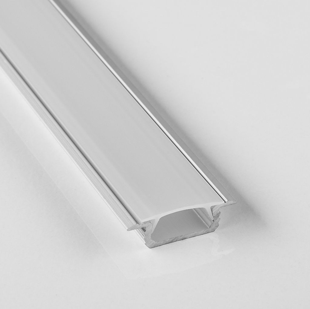 5 Stück LED Profil-44 Einlassprofil 2000 x 22 mm mit opaler Abdeckung