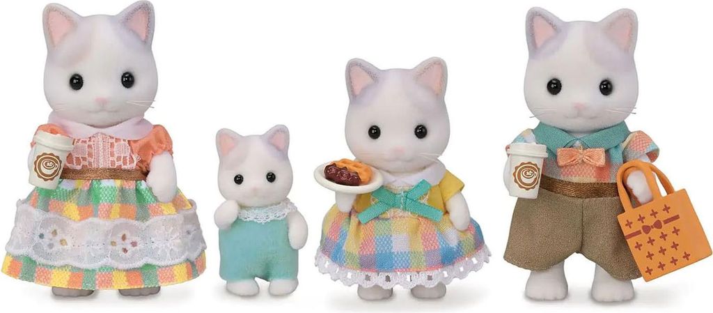 Sylvanian Families Milchkatzen Familie, Spielfiguren, Figuren, Spielzeug, Kinder, 5738