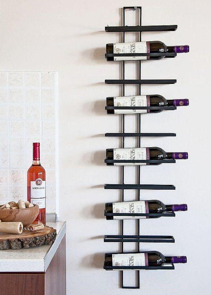 DanDiBo Casier à vin Casier à bouteilles en métal noir Mur Image du produit 