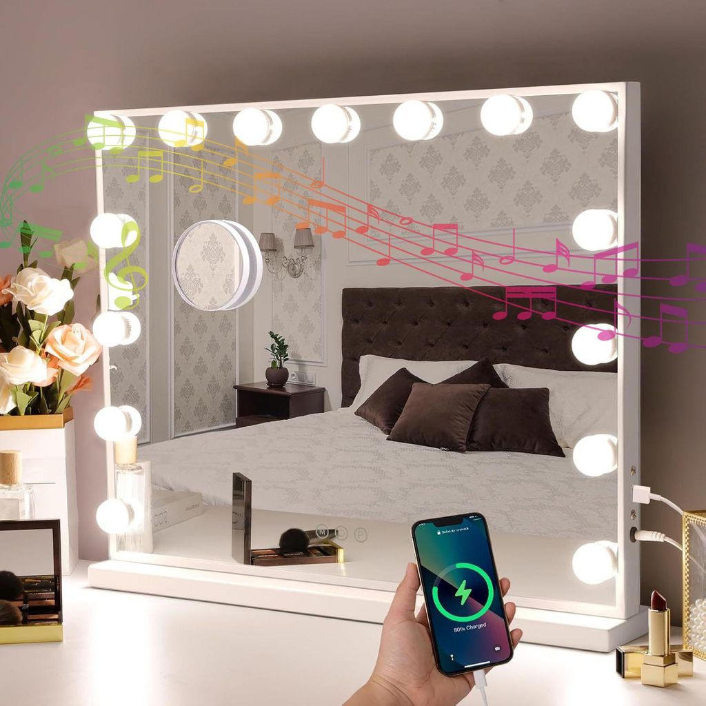 Bluetooth Hollywood Kosmetikspiegel, Schminkspiegel mit 15 Produktbild 