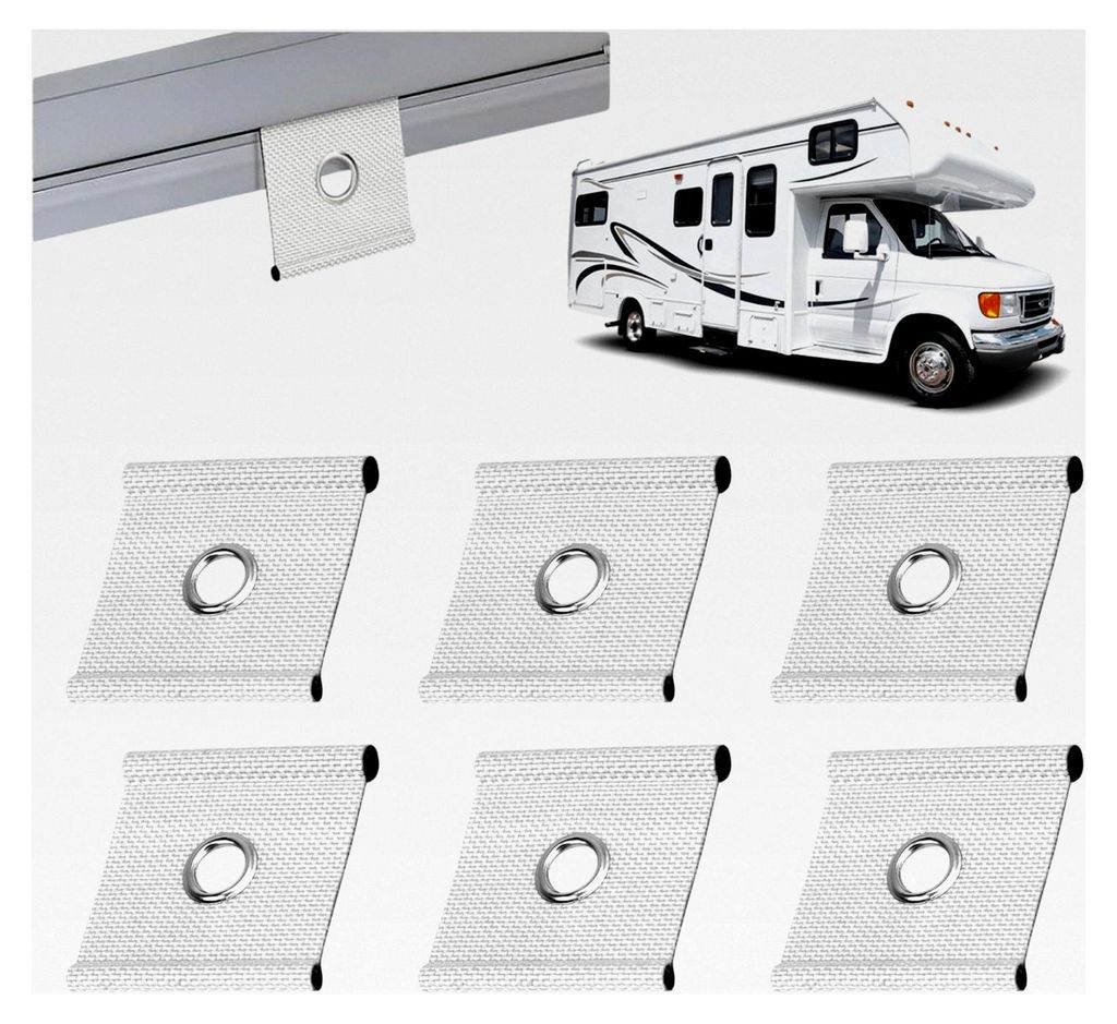 6 Stück Kederösen für Kederschienen 5/6mm - 7/8mm, Kederband, Markisenhaken für Camping, Zubehör für Wohnmobil, Wohnwagen, Vorzelt, Campingze...