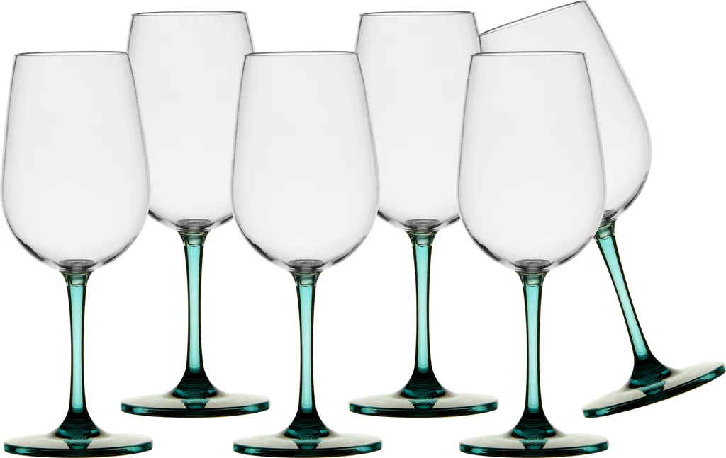 Set 6 Calici Vino Turchese Ecozen Infrangibili per Barca e Piscina