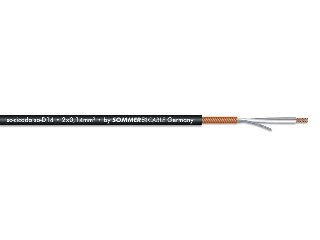 SOMMER CABLE Mikrofonkabel 2x0,14 100m sw SC-CICADA