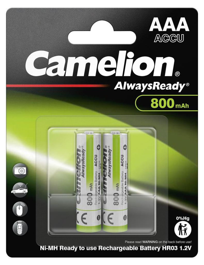 Camelion NH-AAA800ARBP2, Wiederaufladbarer Akku, AAA, Produktbild 
