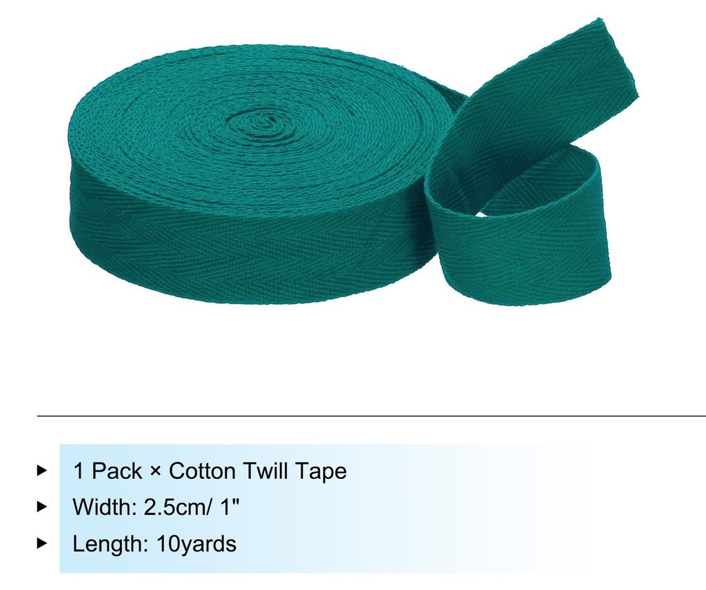 1"/2,5 cm Baumwollk?perband Baumwoll-Twillband 10 Yards Baumwollband Schr?gband Herringbone-Gurtband zum N?hen Geschenkverpackung Basteln DIY Dunke...