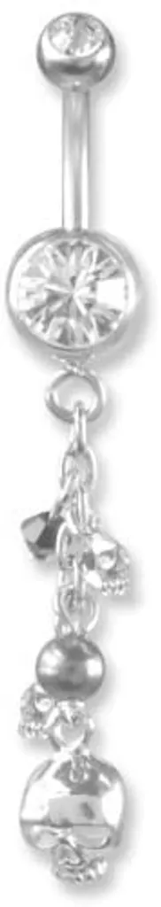Karisma SBC.68 Piercing Ombelico Teschio Acciaio Rodiato Certificato