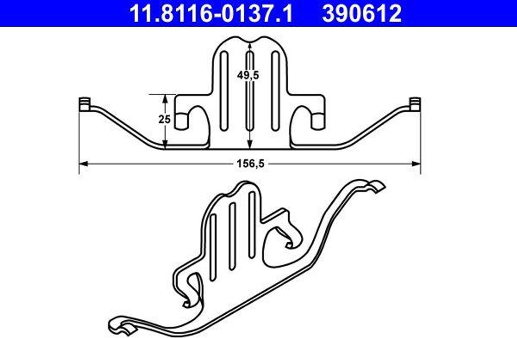 ATE 11.8116-0137.1 Feder, Bremssattel OE 34116763028 kompatibel mit 1er E81, 1er E87, 1er E88, 1er E82, 3er E90, 3er E93, 3er E92, 3er E91, 5er E60...