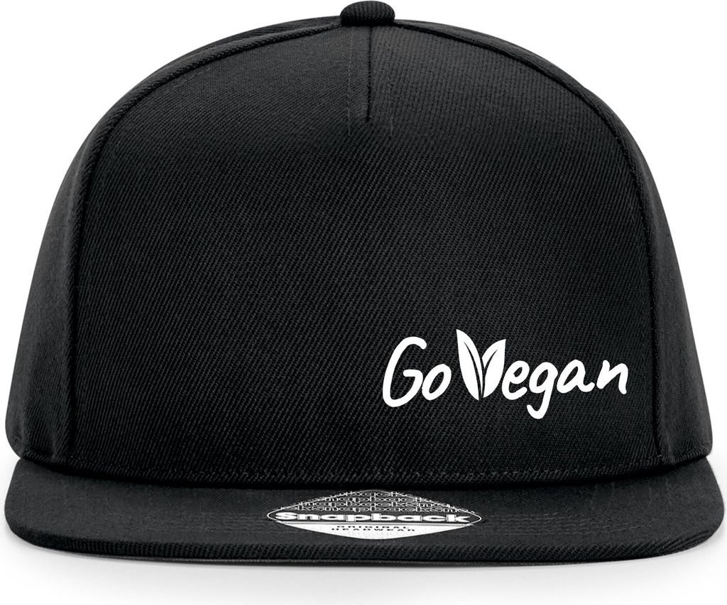 Huuraa Cappy Mütze Go Vegan Blätter Black Polyester Snapback Kappe Geschenkidee